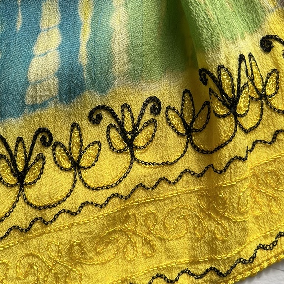 Made In India, Yellow, Sleeveless, Tie Dye, Blouse. One Size - Picture 5 of 7